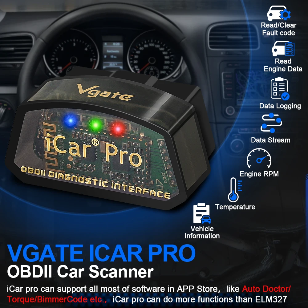 Scanner OBD2 Vgate ICar Pro ELM327 WIFI Bluetooth 4.0 - Imagem 2