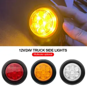 luz traseira redonda 7 led 12v 24v verde