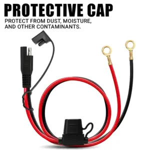 Cabo Adaptador Extensão SAE Terminal O-Ring 60cm 18AWG Fusível 10A