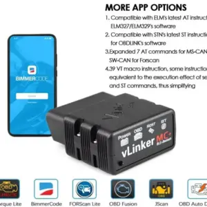 scanner obd2 vgate vlinker mc+ bluetooth wifi