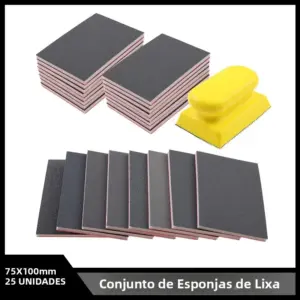 conjunto esponja lixa 75x100mm
