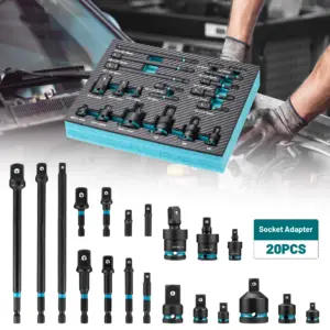 kit 20 peças adaptador redutor soquete impacto