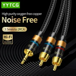 cabo rca p2 3.5mm para 2 rca