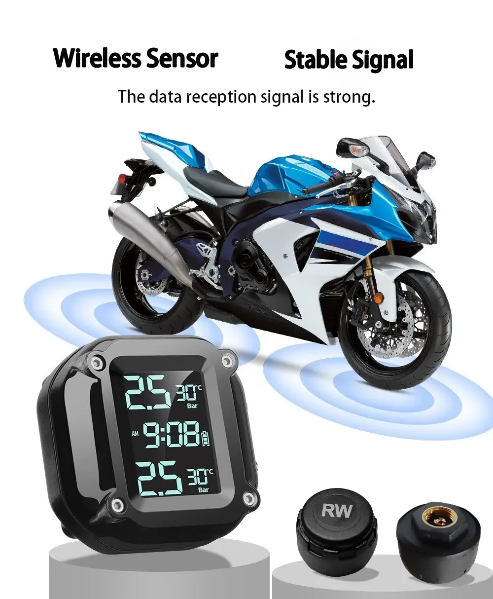 Monitor de Pressão Pneus Moto Kavaler M5 TPMS Universal - Imagem 5