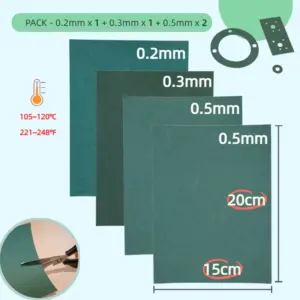 Folhas de Papel para Junta 20x15cm 0.2mm 0.3mm 0.5mm