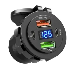 carregador veicular usb c usb a 12v 24v