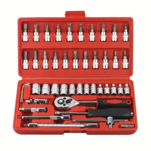 kit ferramentas 46 peças chave catraca