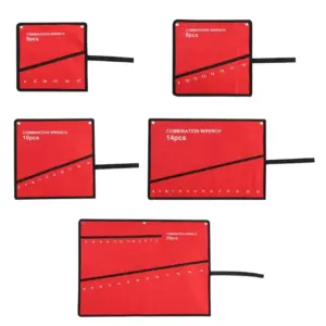 organizador de ferramentas rolo 6 bolsos vermelho