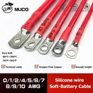 Cabo de Bateria Automotiva Vermelho Ultra Macio com Terminal de Anel