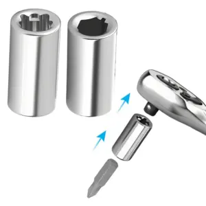 adaptador soquete 1/4 quadrado 1/4 hex