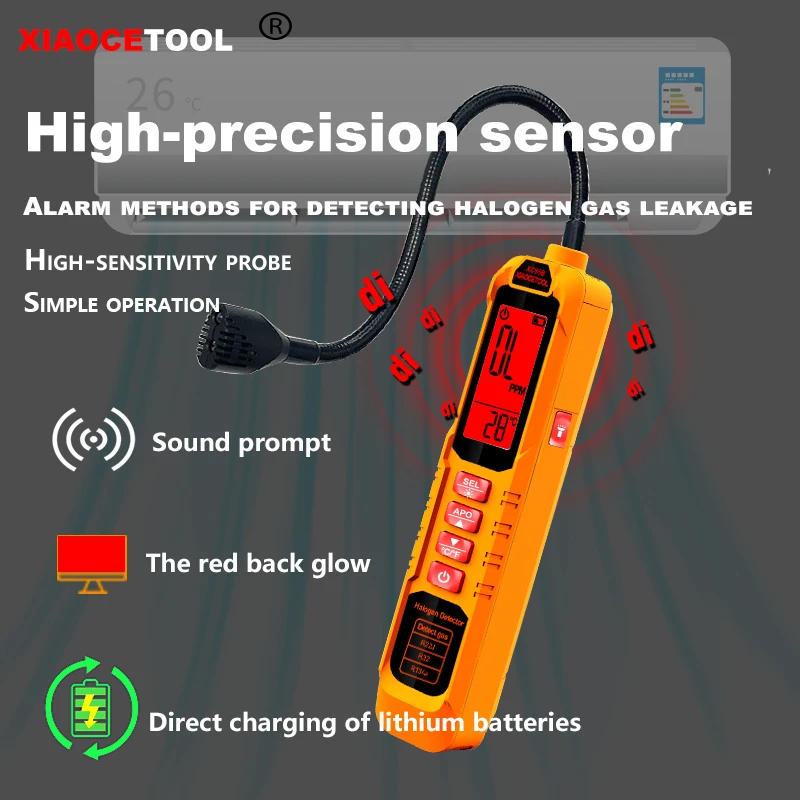 Detector de Vazamento de Halogênio R22 R410A R134A com Display LCD - Imagem 3
