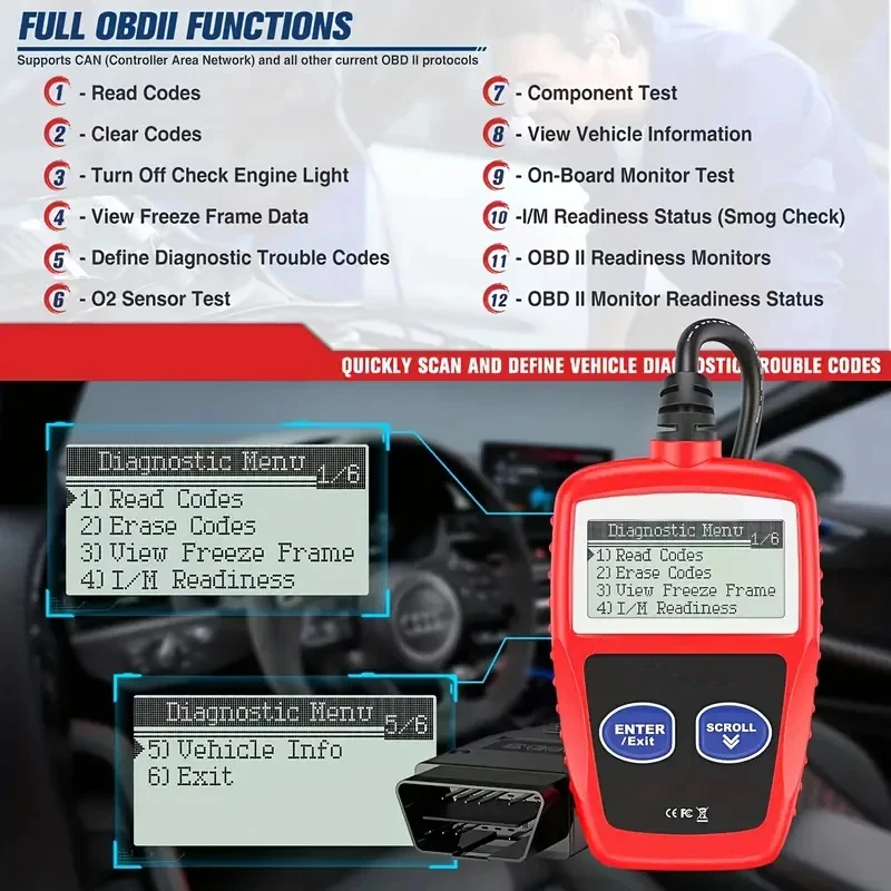 Scanner OBD2 Bluetooth para sistemas ISO VPW PWM CANBUS 12V - Imagem 6