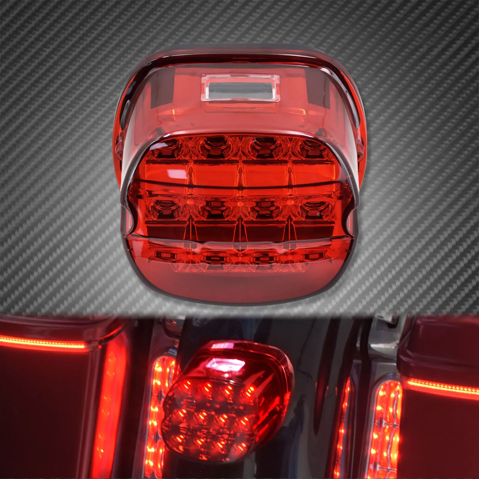 Luz Traseira LED para Moto 12V Lente Fumê Vermelha - Imagem 3