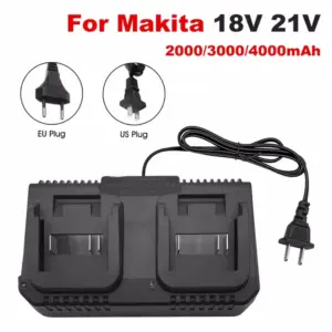 carregador duplo bateria makita 18v 21v