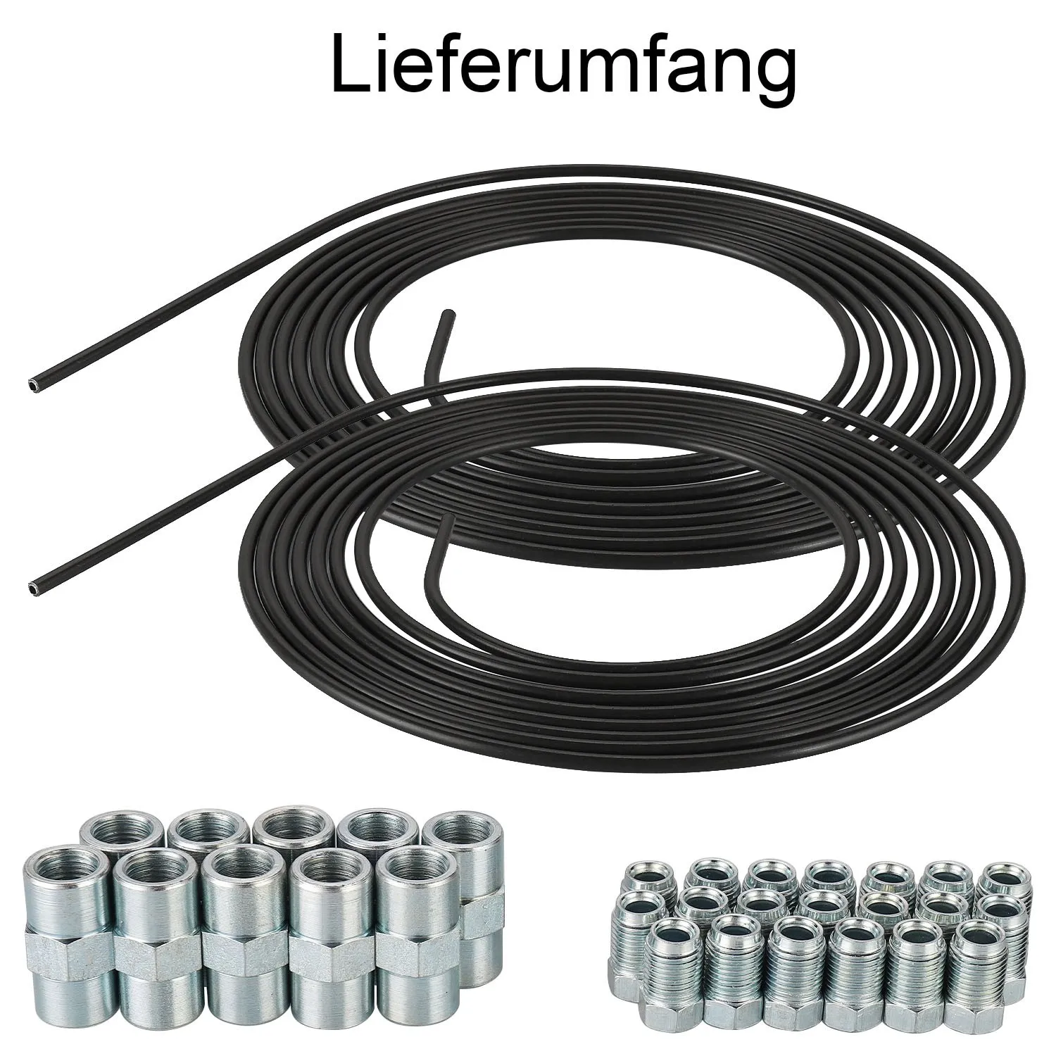 Tubo de freio 5m 3/16" (4,75mm) aço PVF com porcas M10 e conectores - Imagem 5