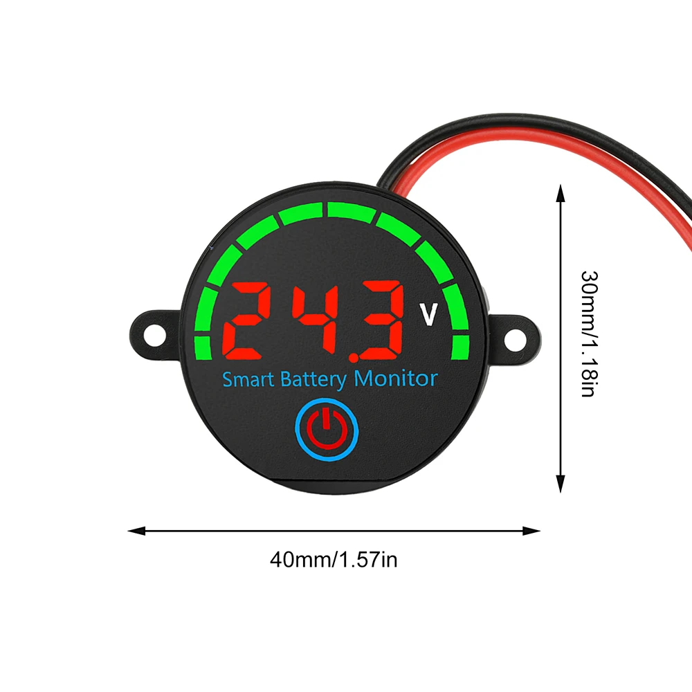 Indicador Bateria DC 7-55V com Tensão e Nível de Energia - Imagem 6