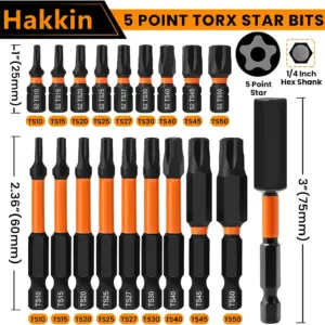 jogo bits torx segurança 5 pontas