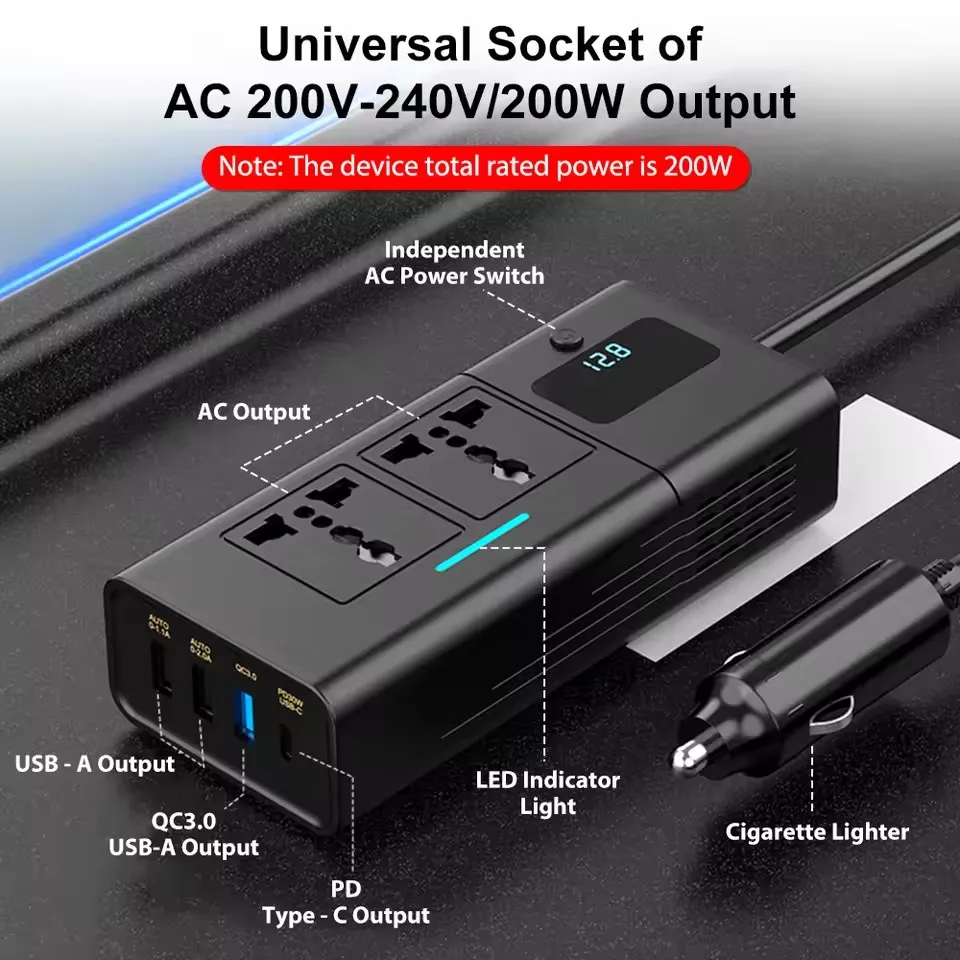 inversor automotivo 12v 220v 200w