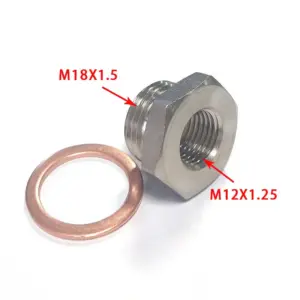 adaptador redutor sensor o2 m18x1.5 m12x1.25
