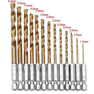 conjunto brocas cobalto haste hexagonal