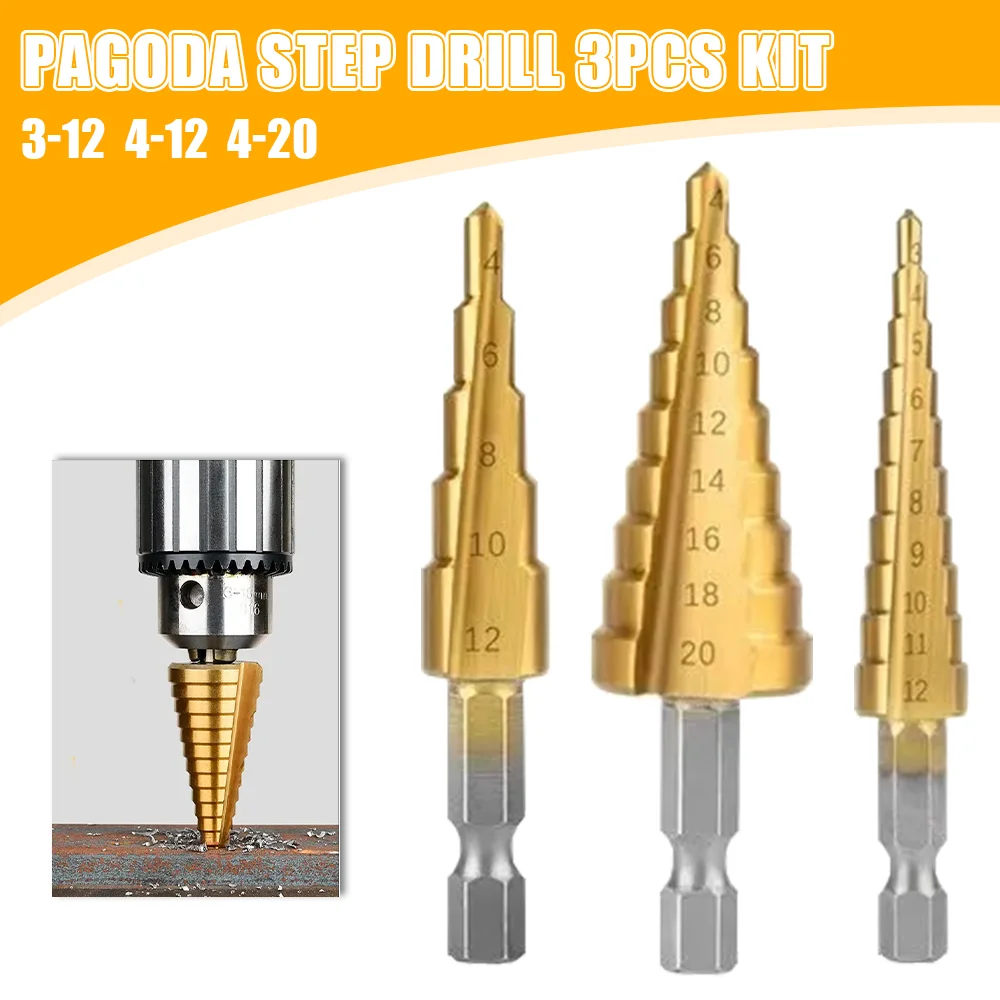 kit broca escalonada haste hexagonal