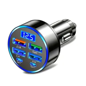 carregador veicular 6 em 1 usb-c 3.1a