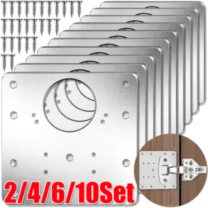 placa reparo dobradiça aço inox