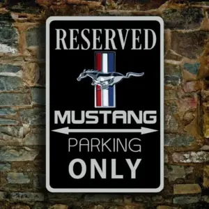 placa decorativa metal mustang 60x40cm