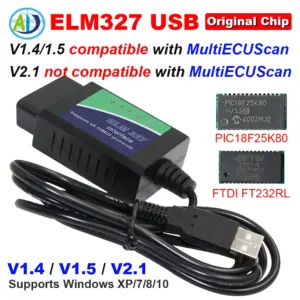 scanner obd2 usb elm327