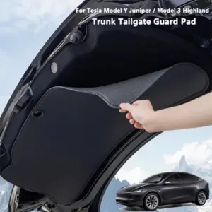 protetor de porta-malas couro tesla