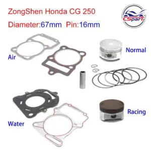 Pistão CG250 67mm pino 16mm para Honda Lifan Zongshen Loncin