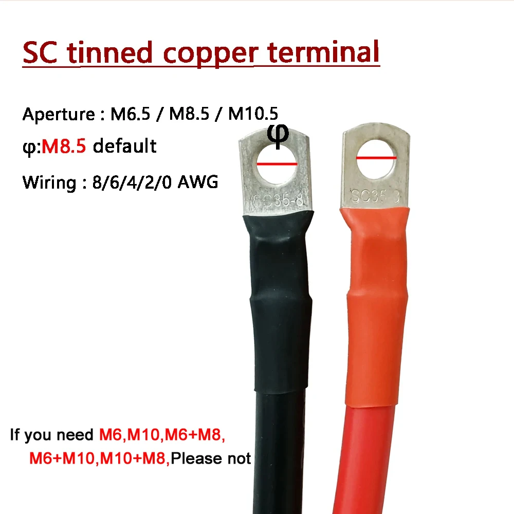 Cabo de Bateria Automotivo 8AWG a 0AWG Silicone Terminal Anel - Imagem 2