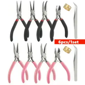 kit 6 alicates bico fino corte joias