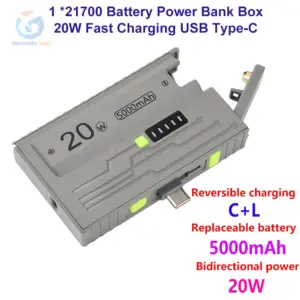 kit diy caixa bateria 21700 power bank