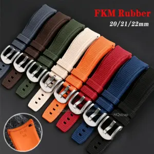 pulseira borracha fkm 20mm 21mm 22mm