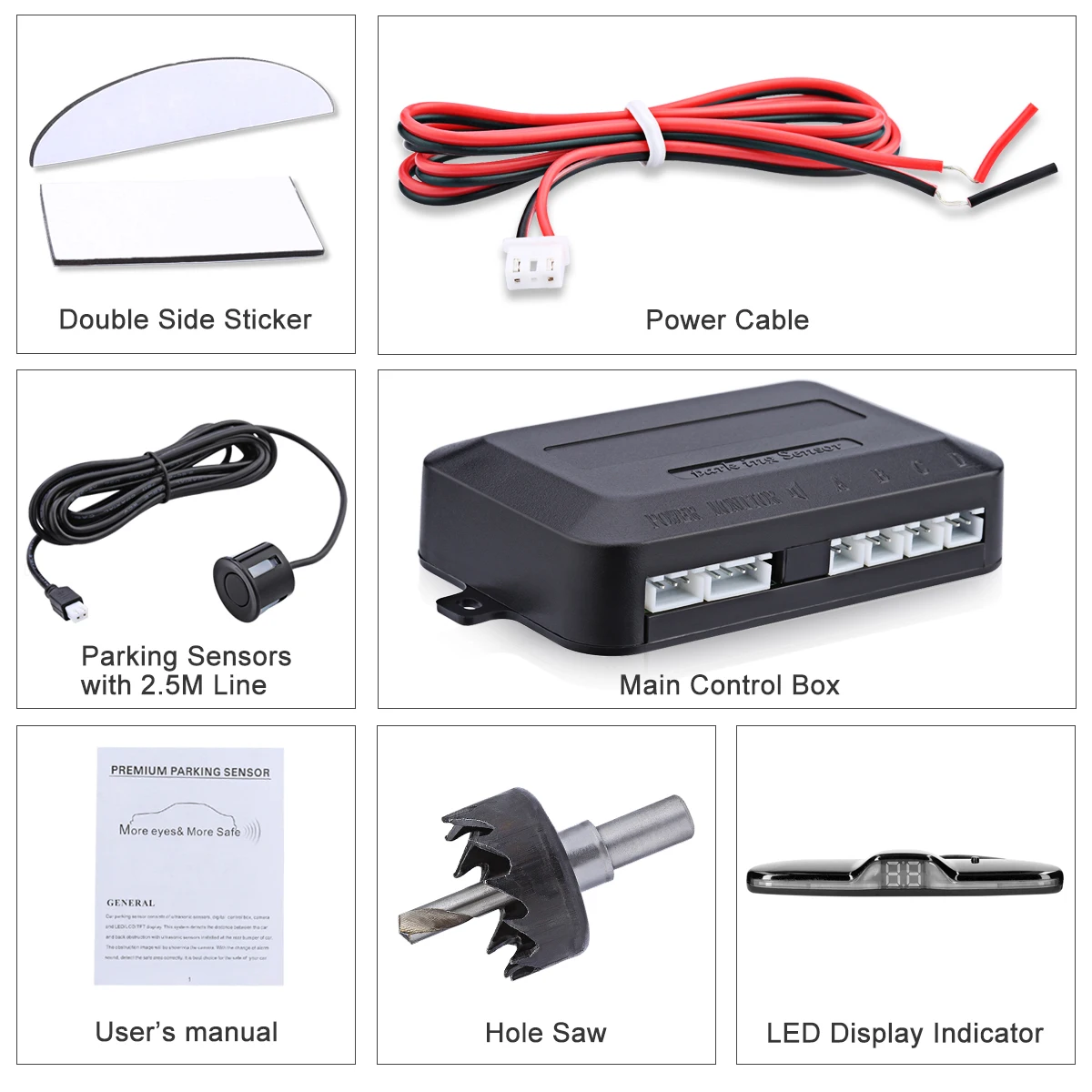Sensor de Estacionamento 4 Sensores com Display LED 12V - Imagem 4