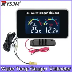 voltímetro digital lcd temperatura água