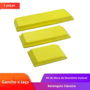 kit 3 blocos lixamento manual retangular hook and loop