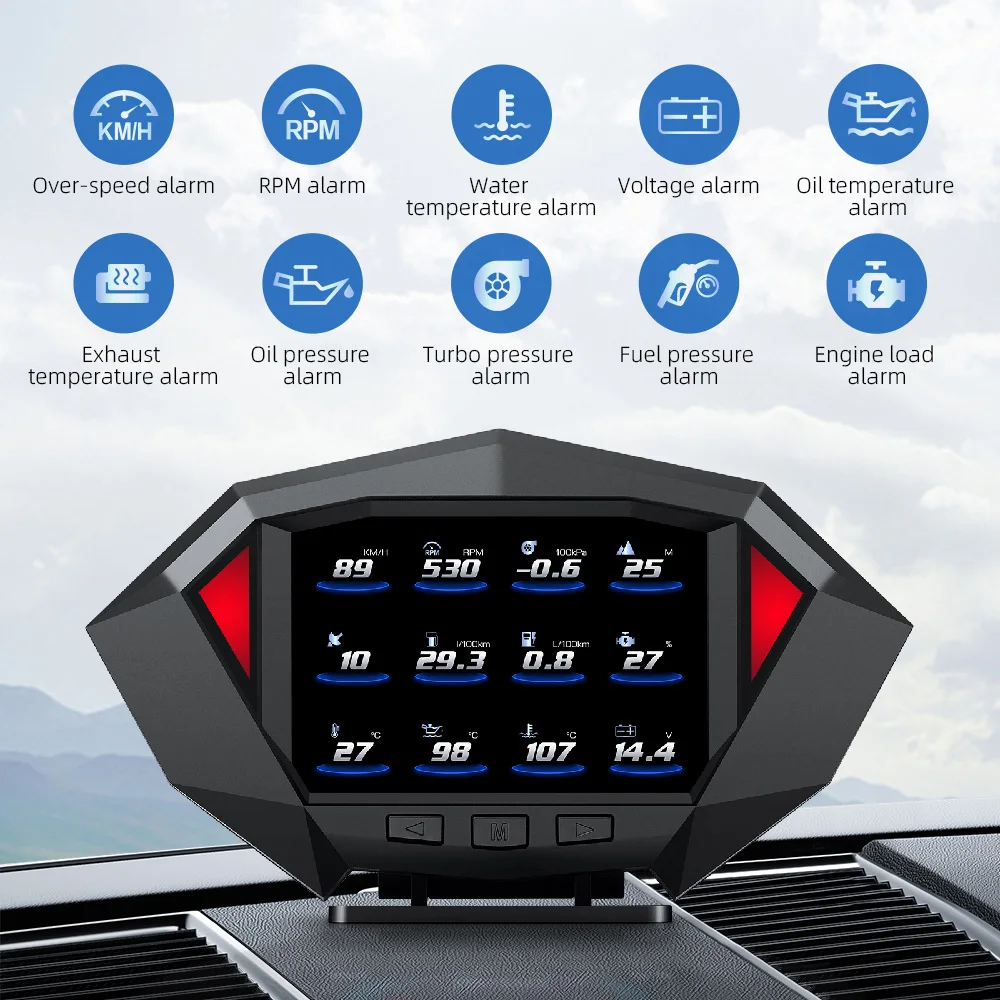 hud p1 obd2 gps velocimetro digital