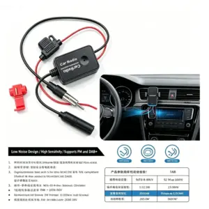 amplificador antena fm dab+ 12v